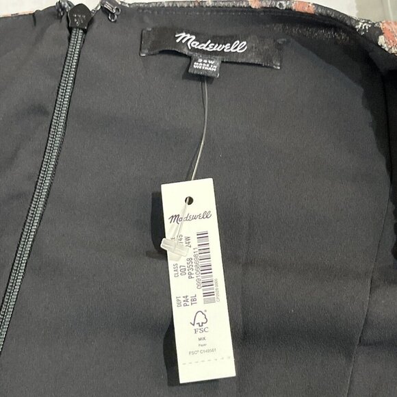 Madewell Plus 24W Amalia Tiered‎ Pampas Blooms Dress Metallic Black Floral NWT - Picture 8 of 10